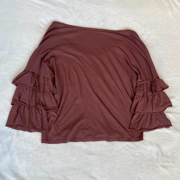 American Eagle, Mauve Ruffle-sleeve Top, Size S - Picture 4 of 9